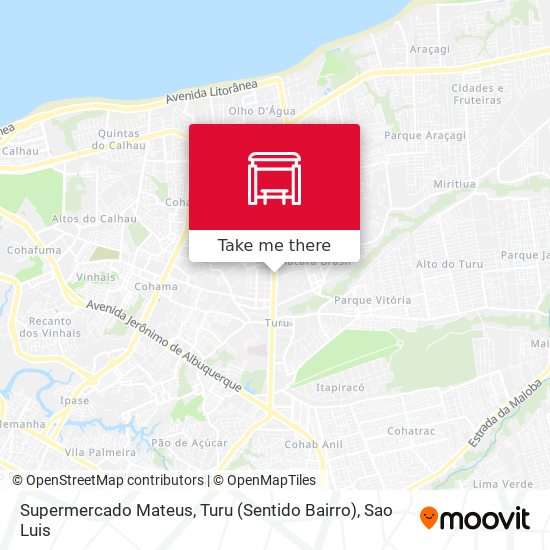 Mapa Supermercado Mateus, Turu (Sentido Bairro)