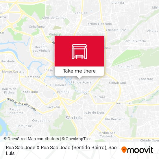 Rua São José X Rua São João (Sentido Bairro) map