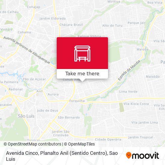 Avenida Cinco, Planalto Anil (Sentido Centro) map