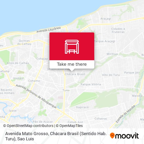 Avenida Mato Grosso, Chácara Brasil (Sentido Hab. Turu) map