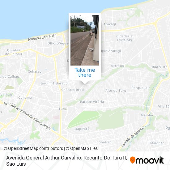 Mapa Avenida General Arthur Carvalho, Recanto Do Turu II