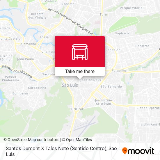 Santos Dumont X Tales Neto (Sentido Centro) map