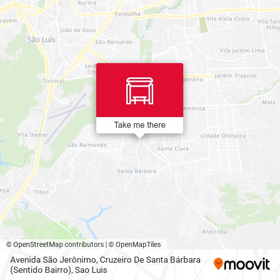 Avenida São Jerônimo, Cruzeiro De Santa Bárbara (Sentido Bairro) map