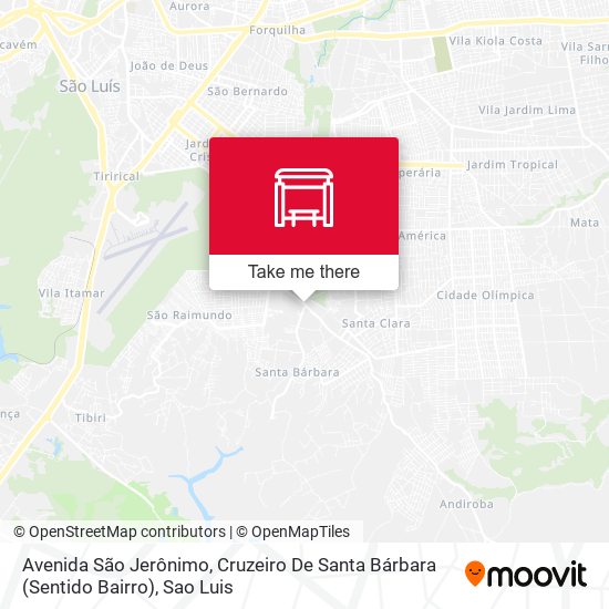 Mapa Avenida São Jerônimo, Cruzeiro De Santa Bárbara (Sentido Bairro)