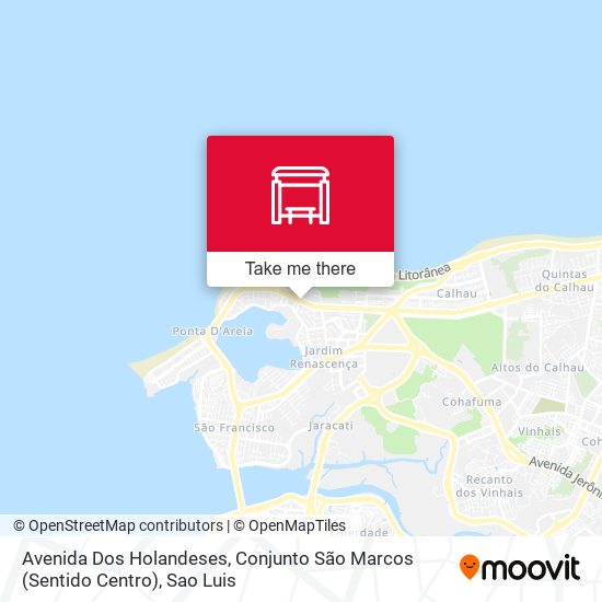 Mapa Avenida Dos Holandeses, Conjunto São Marcos (Sentido Centro)