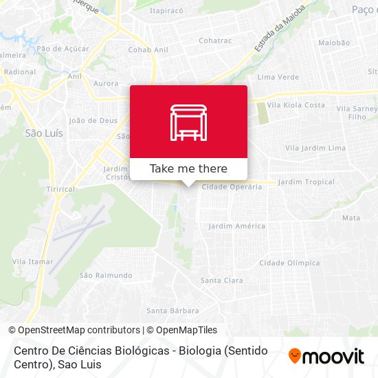 Centro De Ciências Biológicas - Biologia (Sentido Centro) map