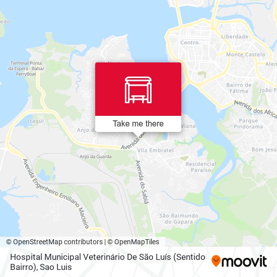 Mapa Hospital Municipal Veterinário De São Luís (Sentido Bairro)