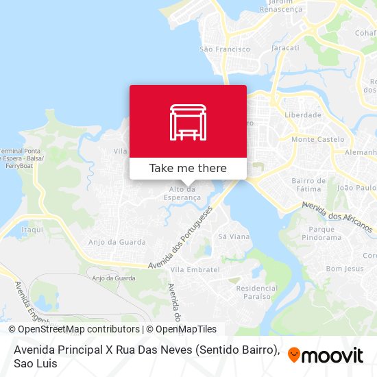 Avenida Principal X Rua Das Neves (Sentido Bairro) map