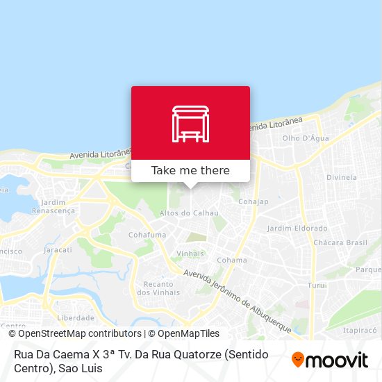 Mapa Rua Da Caema X 3ª Tv. Da Rua Quatorze (Sentido Centro)