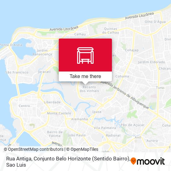 Rua Antiga, Conjunto Belo Horizonte (Sentido Bairro) map