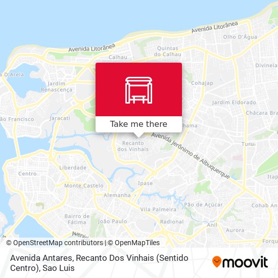 Mapa Avenida Antares, Recanto Dos Vinhais (Sentido Centro)