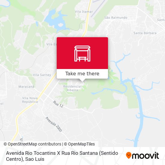 Mapa Avenida Rio Tocantins X Rua Rio Santana (Sentido Centro)
