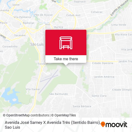 Avenida José Sarney X Avenida Três (Sentido Bairro) map