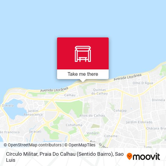 Círculo Militar, Praia Do Calhau (Sentido Bairro) map