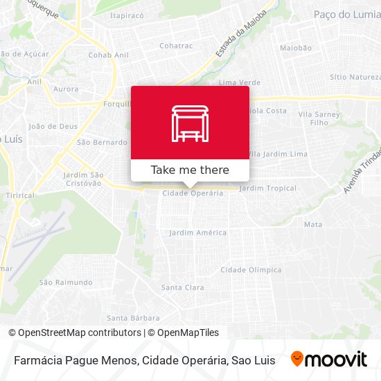 Mapa Farmácia Pague Menos, Cidade Operária