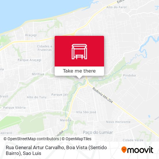 Mapa Rua General Artur Carvalho, Boa Vista (Sentido Bairro)