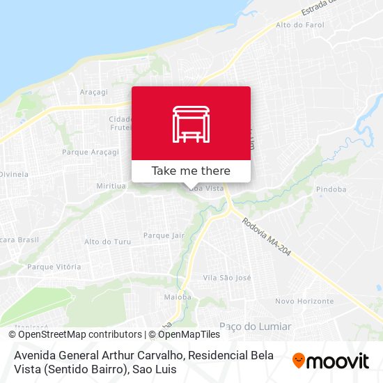Avenida General Arthur Carvalho, Residencial Bela Vista (Sentido Bairro) map