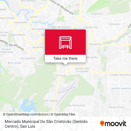 Mapa Mercado Municipal Do São Cristóvão (Sentido Centro)