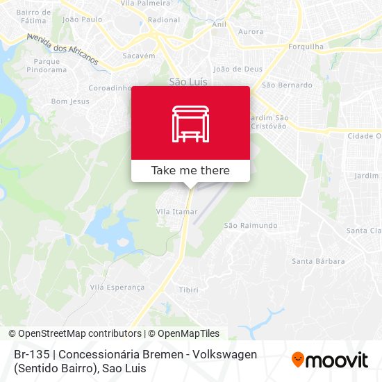 Mapa Br-135 | Concessionária Bremen - Volkswagen (Sentido Bairro)