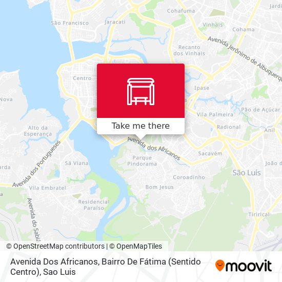 Mapa Avenida Dos Africanos, Bairro De Fátima (Sentido Centro)