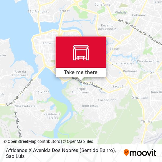 Africanos X Avenida Dos Nobres (Sentido Bairro) map