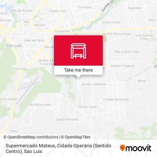 Supermercado Mateus, Cidade Operária (Sentido Centro) map