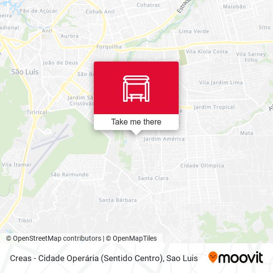 Creas - Cidade Operária (Sentido Centro) map