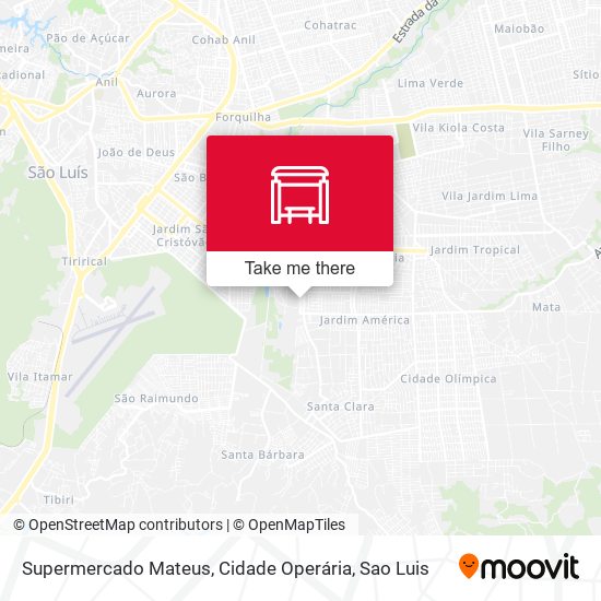 Mapa Supermercado Mateus, Cidade Operária