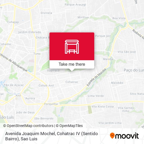 Avenida Joaquim Mochel, Cohatrac IV (Sentido Bairro) map