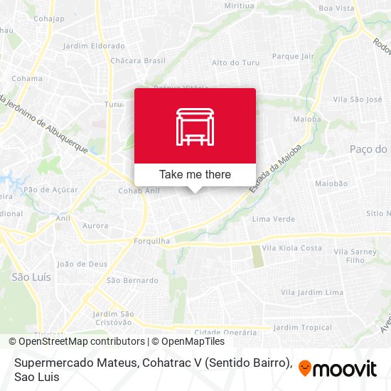 Supermercado Mateus, Cohatrac V (Sentido Bairro) map
