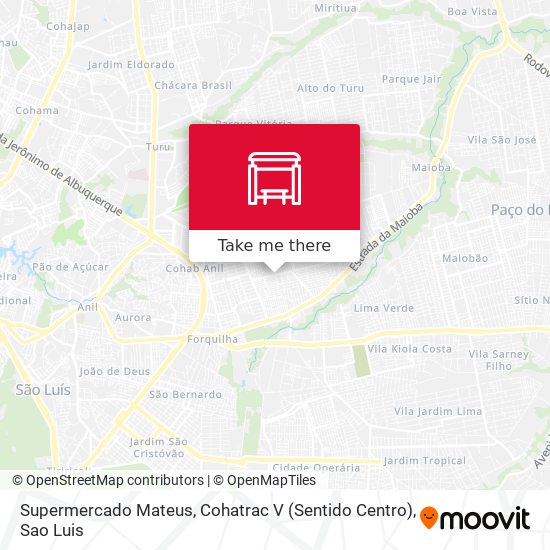 Mapa Supermercado Mateus, Cohatrac V (Sentido Centro)