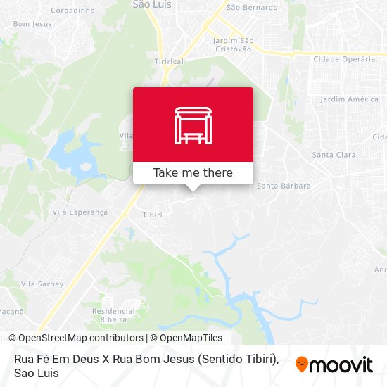 Mapa Rua Fé Em Deus X Rua Bom Jesus (Sentido Tibiri)