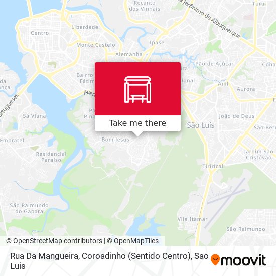 Mapa Rua Da Mangueira, Coroadinho (Sentido Centro)