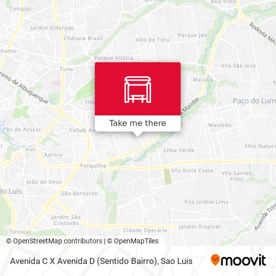 Avenida C X Avenida D (Sentido Bairro) map