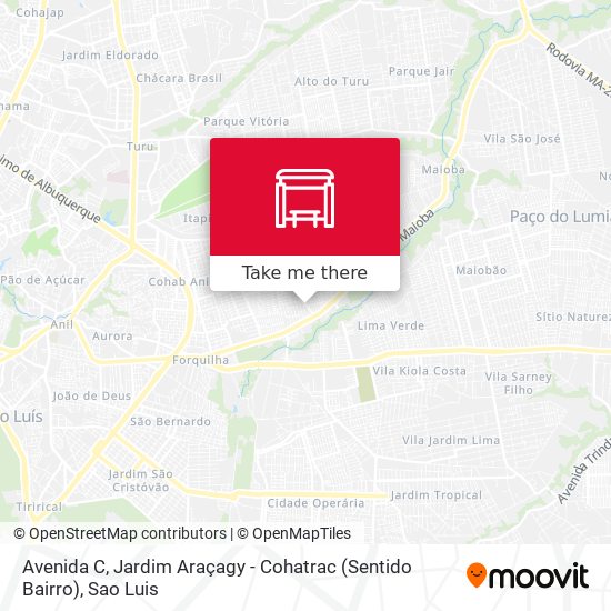 Avenida C, Jardim Araçagy - Cohatrac (Sentido Bairro) map