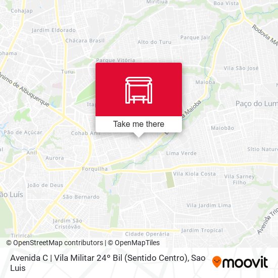 Avenida C | Vila Militar 24º Bil (Sentido Centro) map
