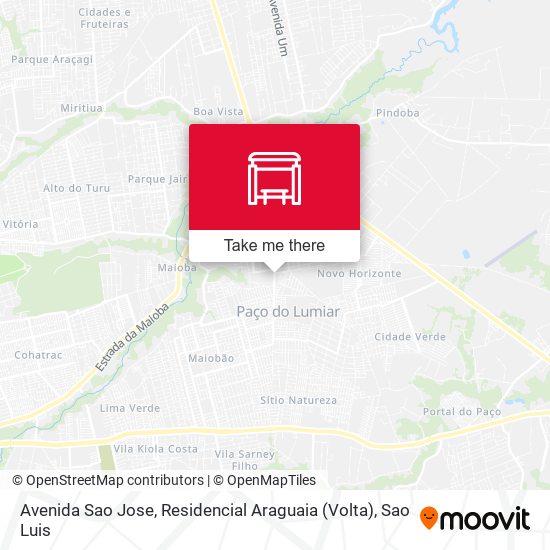 Avenida Sao Jose, Residencial Araguaia (Volta) map
