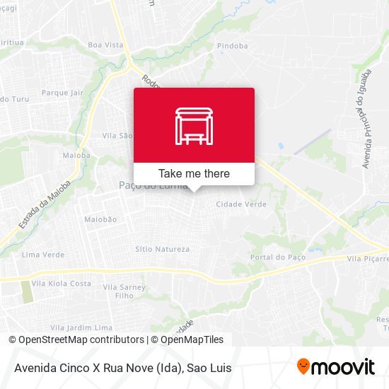 Avenida Cinco X Rua Nove (Ida) map
