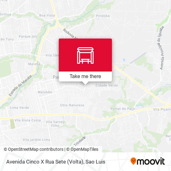 Avenida Cinco X Rua Sete (Volta) map