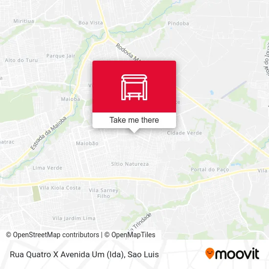 Rua Quatro X Avenida Um (Ida) map