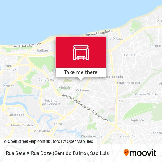 Rua Sete X Rua Doze (Sentido Bairro) map