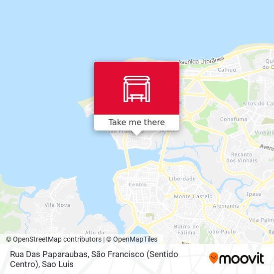 Mapa Rua Das Paparaubas, São Francisco (Sentido Centro)