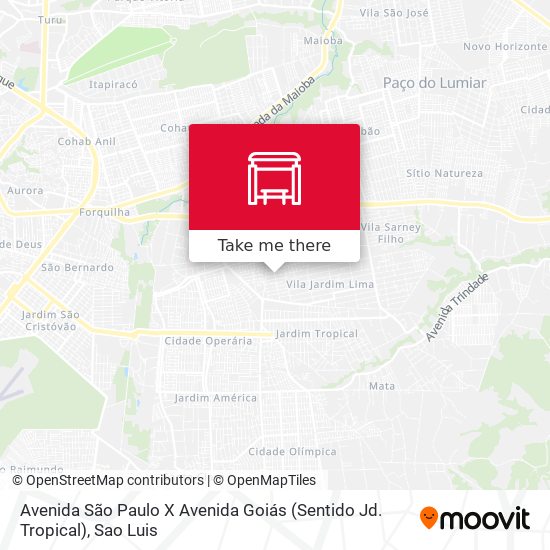 Avenida São Paulo X Avenida Goiás (Sentido Jd. Tropical) map