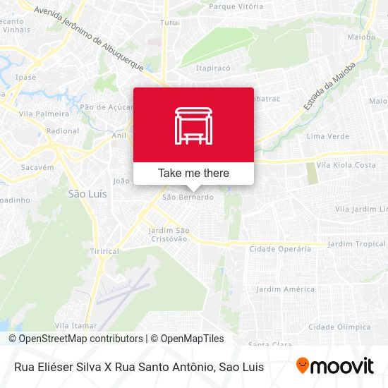 Rua Eliéser Silva X Rua Santo Antônio map