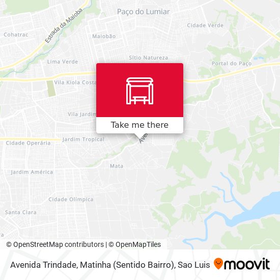 Mapa Avenida Trindade, Matinha (Sentido Bairro)