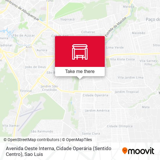 Avenida Oeste Interna, Cidade Operária (Sentido Centro) map
