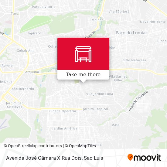 Avenida José Câmara X Rua Dois map