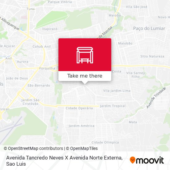 Avenida Tancredo Neves X Avenida Norte Externa map
