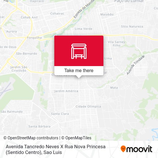 Avenida Tancredo Neves X Rua Nova Princesa (Sentido Centro) map