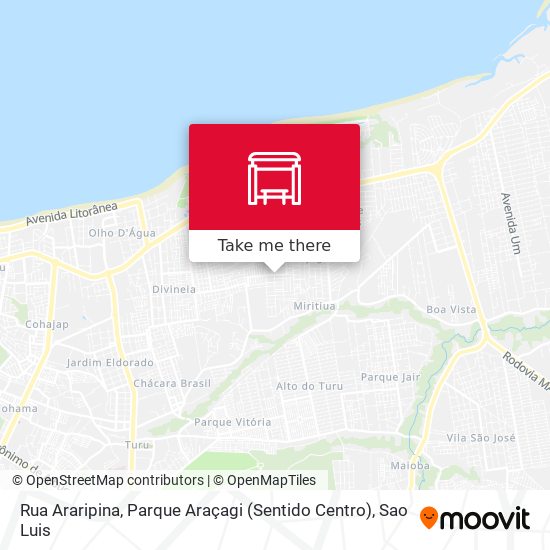 Mapa Rua Araripina, Parque Araçagi (Sentido Centro)